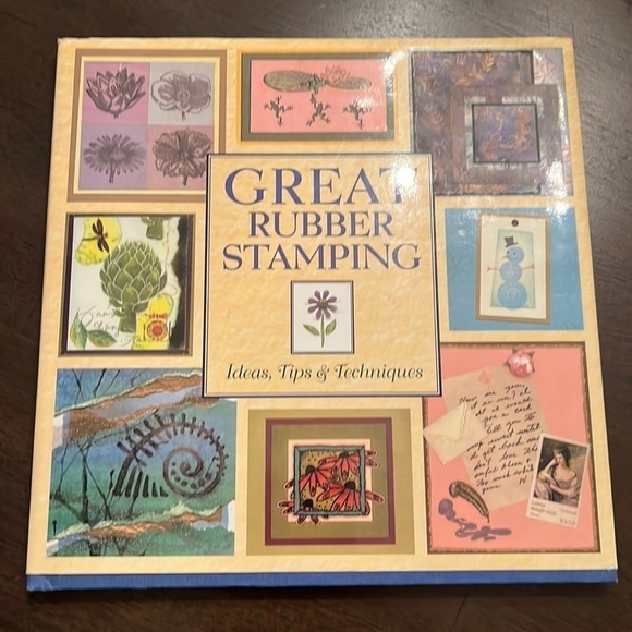 Crafts- Great Rubber Stamping Hardcover Book and 5 Stamps - Picture 3 of 15